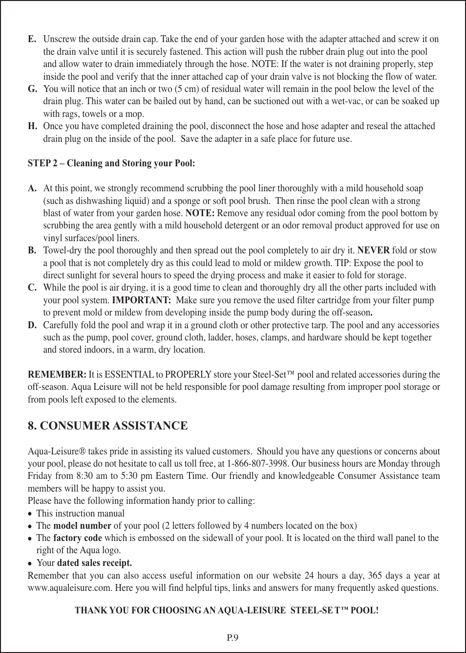 Steel-set man-09 [cs].pdf | Aqua Leisure Steel-Set Pool User Manual | Page 9 / 11