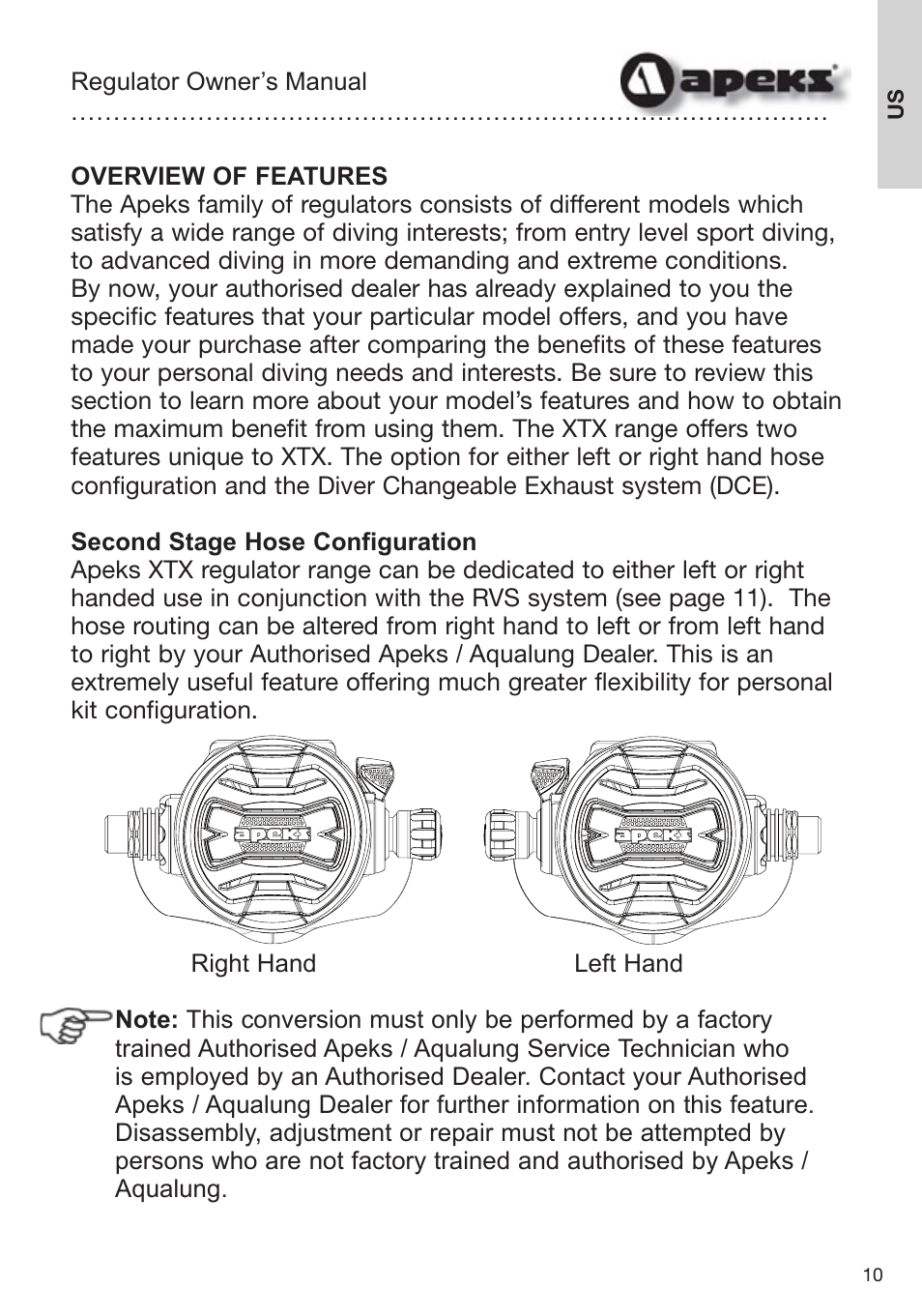 Aqua Lung Apeks Regulator User Manual | Page 10 / 47