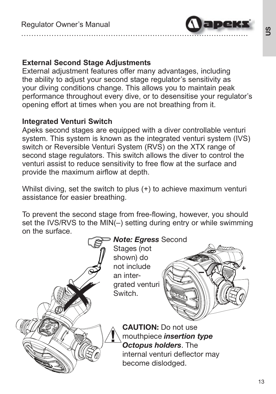 Aqua Lung Apeks Regulator User Manual | Page 13 / 47