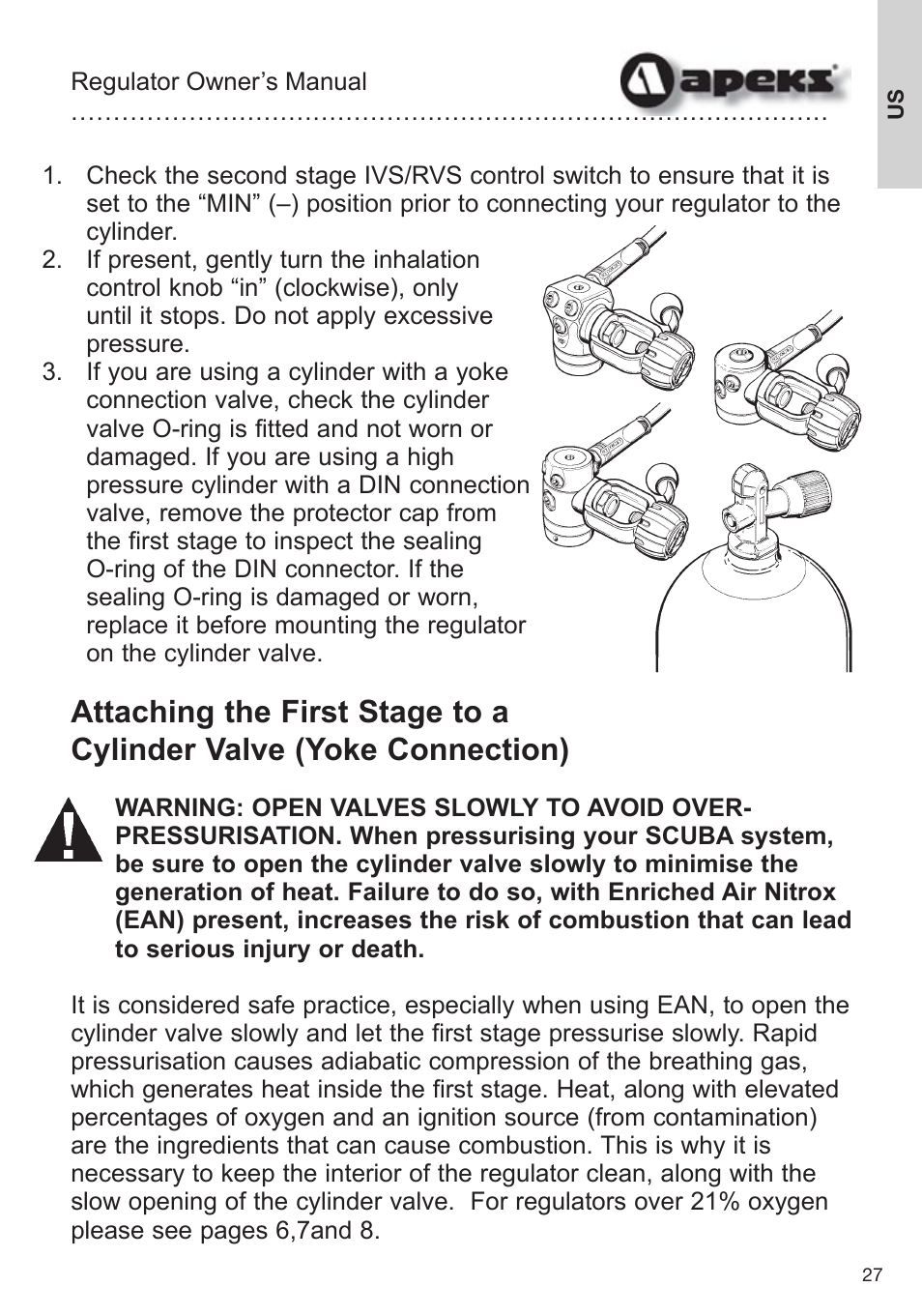 Aqua Lung Apeks Regulator User Manual | Page 27 / 47