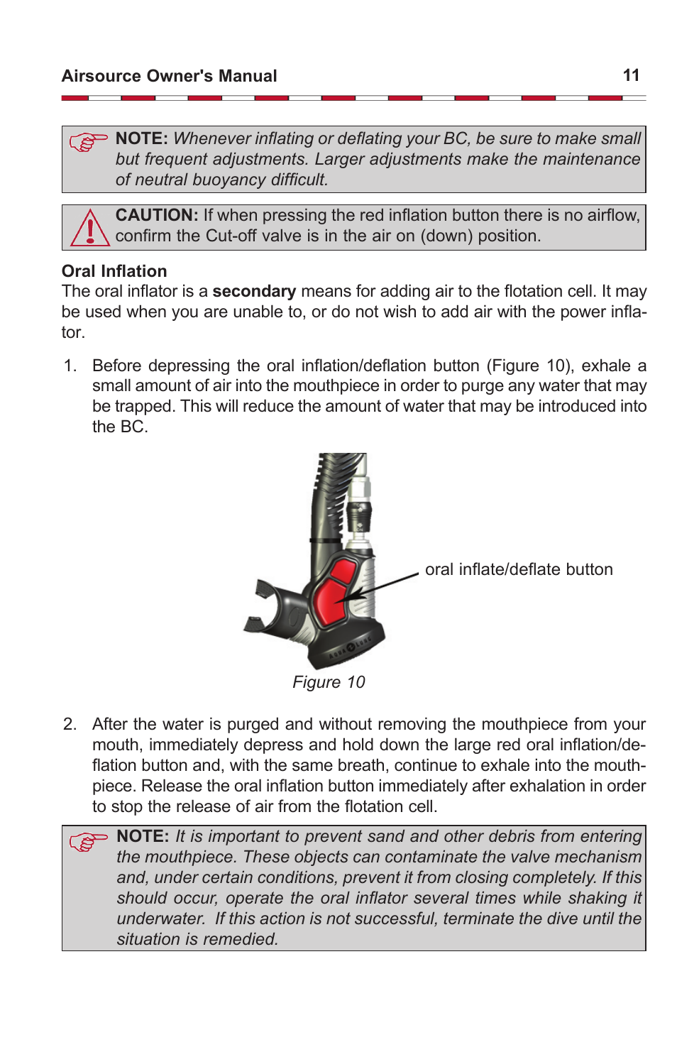 Aqua Lung Airsource 3 with Cut-off Valve User Manual | Page 11 / 20