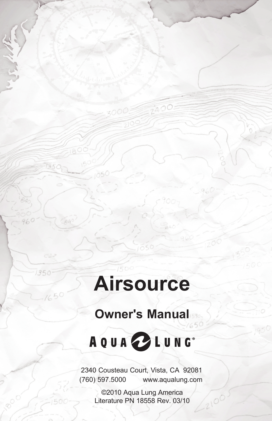 Airsource, Owner's manual | Aqua Lung Airsource 3 with Cut-off Valve User Manual | Page 20 / 20