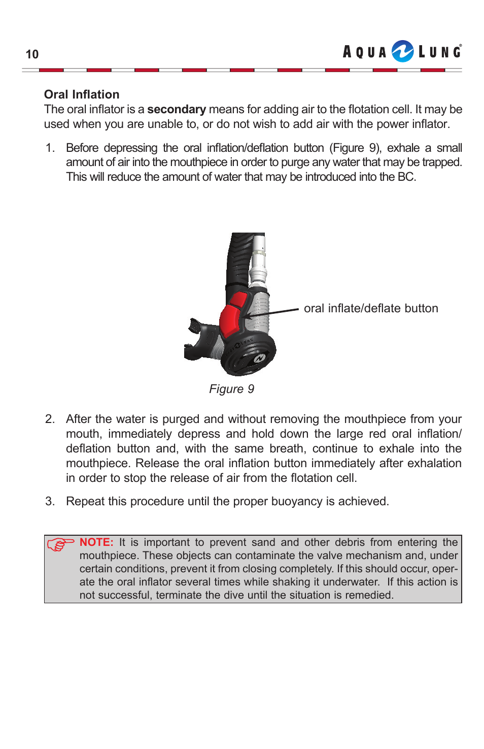 Aqua Lung Airsource Quick Disconnect User Manual | Page 10 / 19