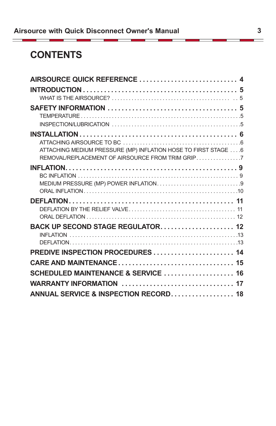 Aqua Lung Airsource Quick Disconnect User Manual | Page 3 / 19