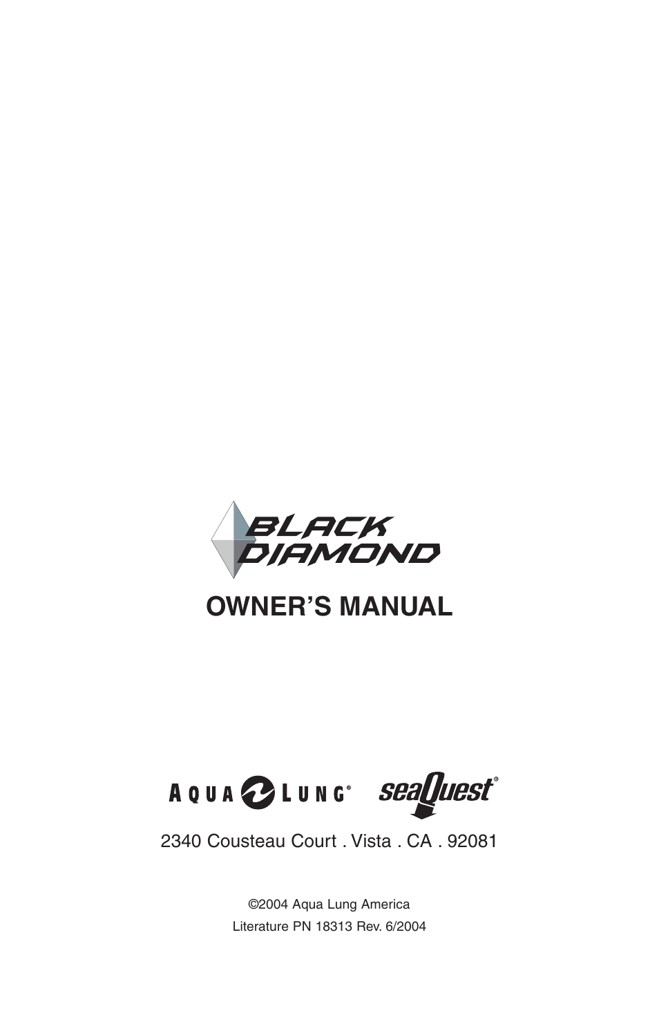 Owner’s manual | Aqua Lung Black Diamond SL BC User Manual | Page 28 / 28