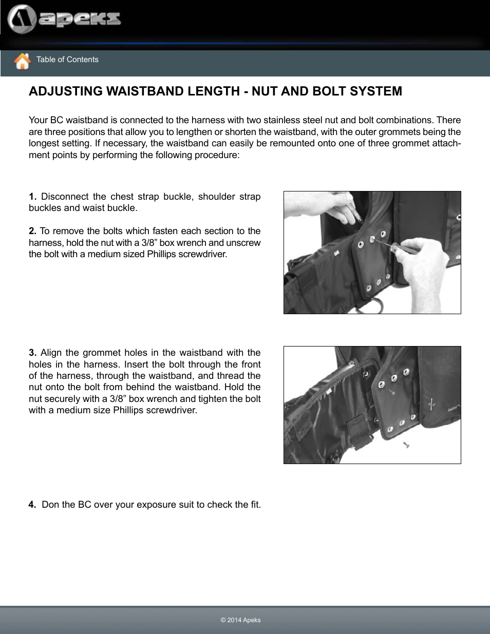 Adjusting waistband length - nut and bolt system | Aqua Lung Black Ice BC User Manual | Page 20 / 37