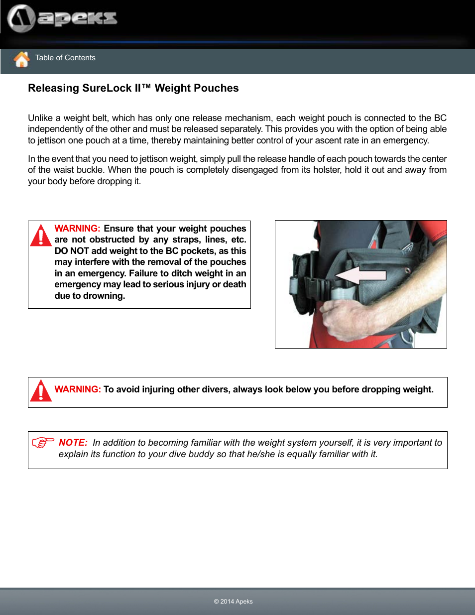 Releasing surelock ii™ weight pouches | Aqua Lung Black Ice BC User Manual | Page 28 / 37