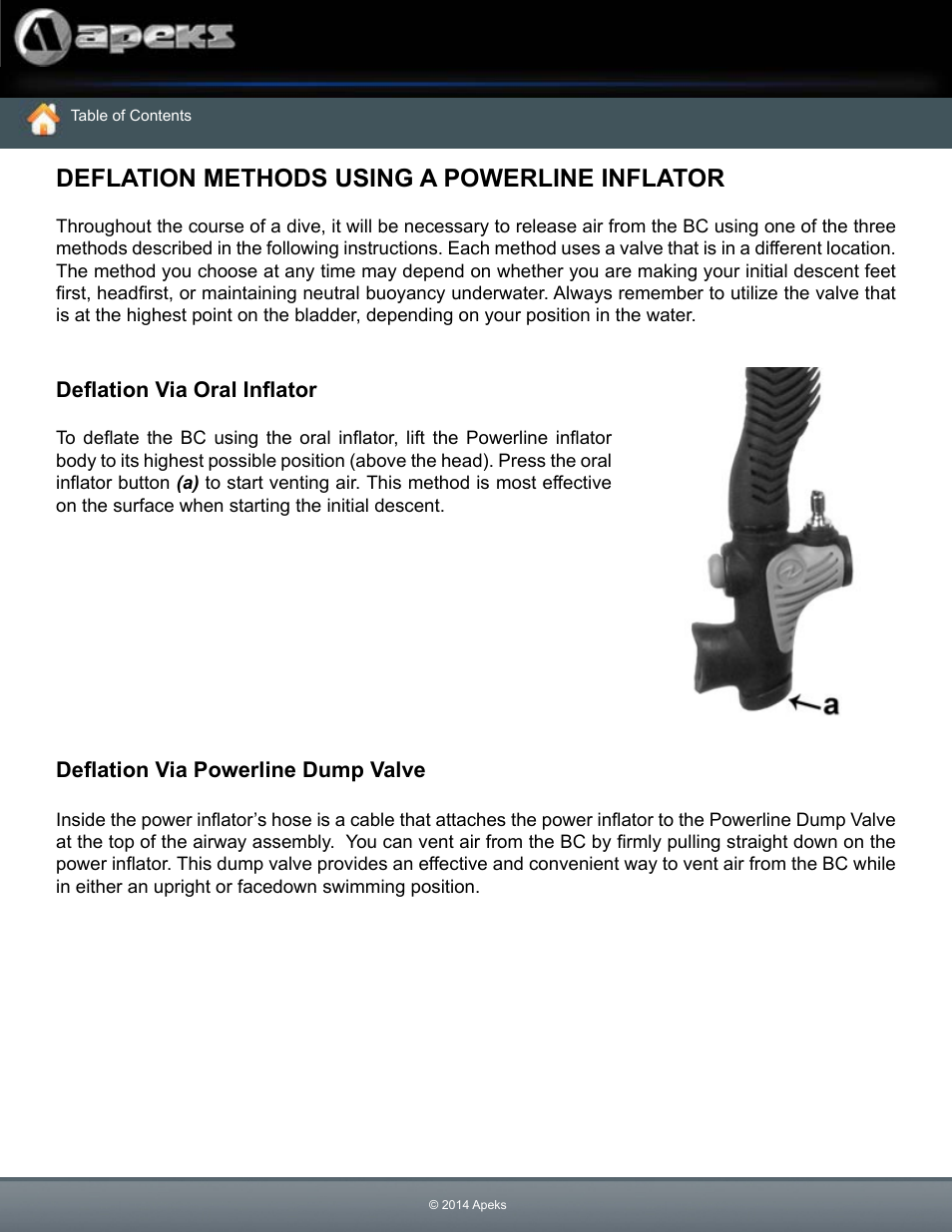 Deflation methods using a powerline inflator | Aqua Lung Black Ice BC User Manual | Page 31 / 37