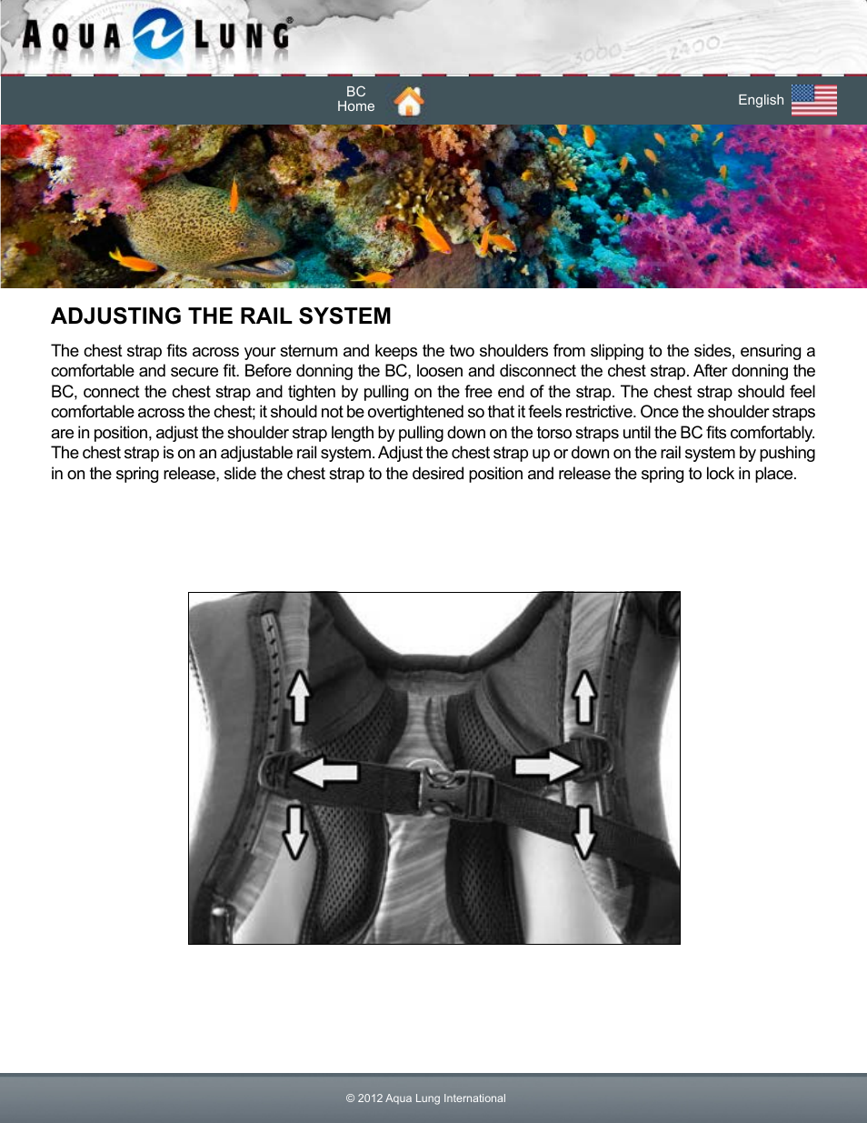 Adjusting the rail system | Aqua Lung Dimension i3 / Lotus i3 BC User Manual | Page 20 / 41