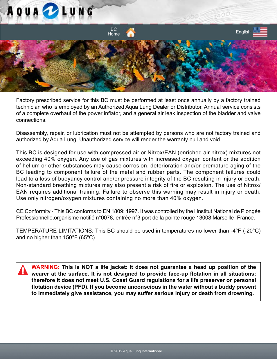 Aqua Lung Dimension i3 / Lotus i3 BC User Manual | Page 4 / 41