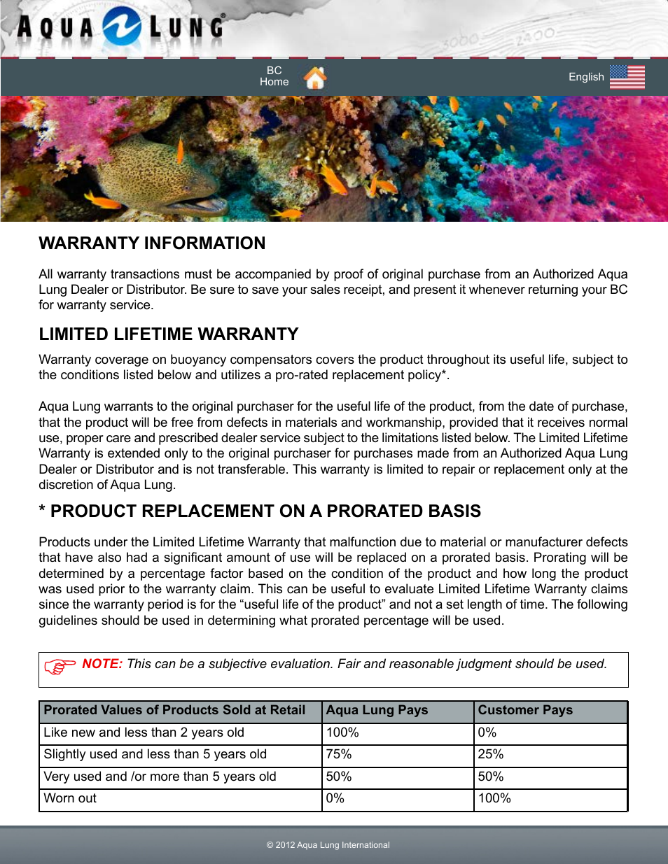 Aqua Lung Dimension i3 / Lotus i3 BC User Manual | Page 8 / 41