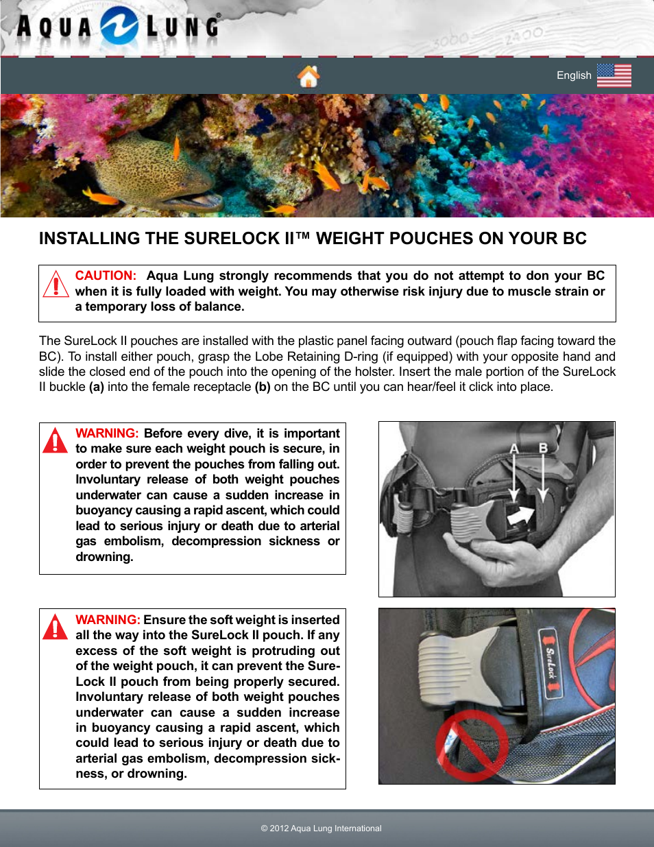Aqua Lung Pearl BC User Manual | Page 24 / 34