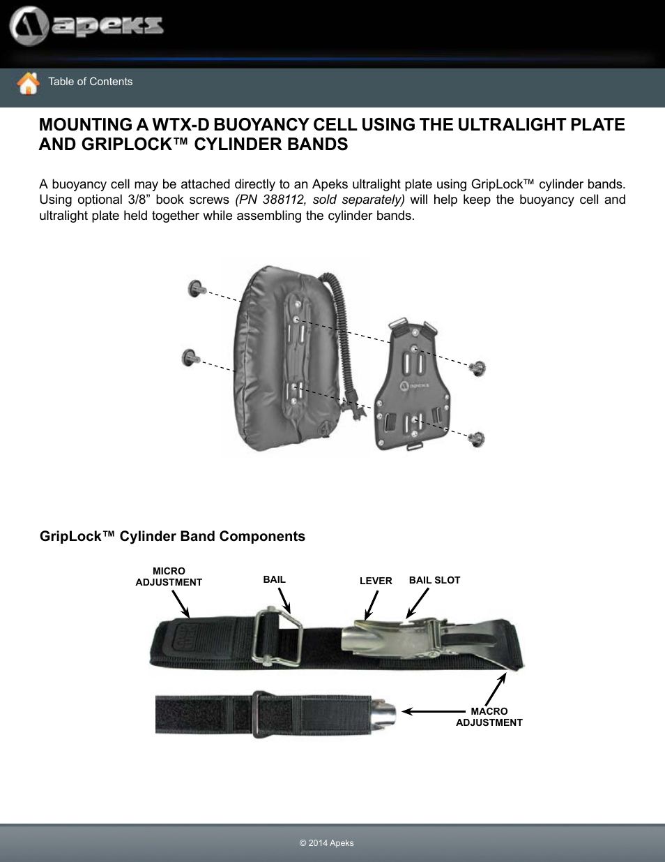 Griplock™ cylinder band components | Aqua Lung WTX-D Buoyancy System User Manual | Page 24 / 42