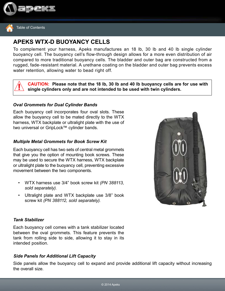 Apeks wtx-d buoyancy cells | Aqua Lung WTX-D Buoyancy System User Manual | Page 9 / 42