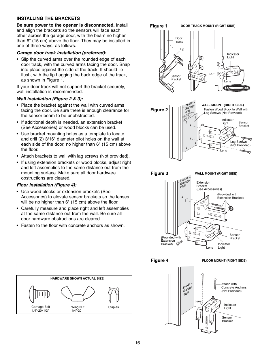 Installing the brackets | Chamberlain 995XD User Manual | Page 16 / 40