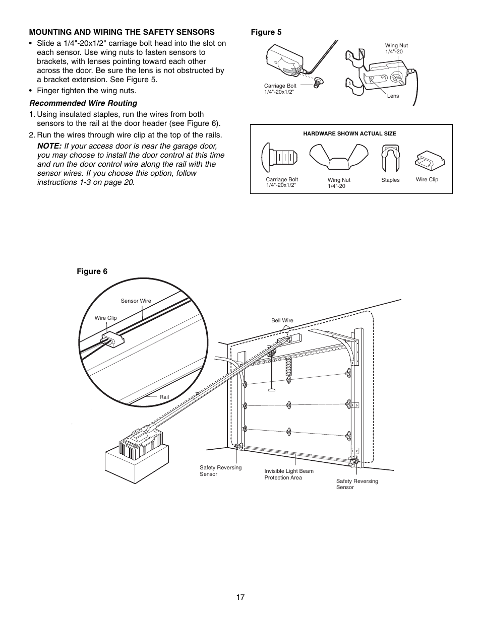 Mounting and wiring the safety sensors | Chamberlain 995XD User Manual | Page 17 / 40