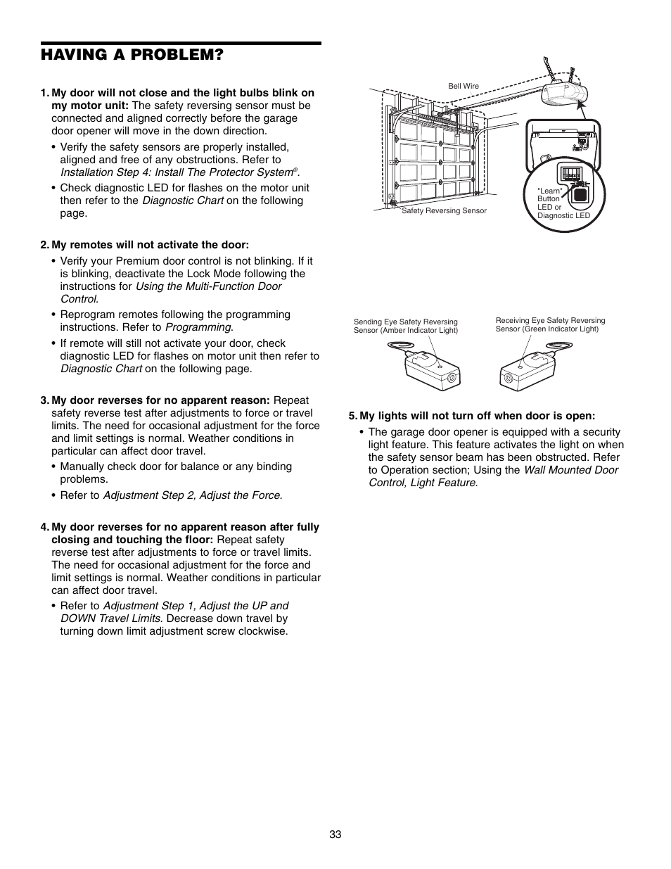 Having a problem | Chamberlain 995XD User Manual | Page 33 / 40