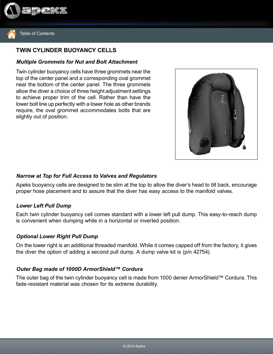 Twin cylinder buoyancy cells | Aqua Lung WTX Buoyancy System User Manual | Page 15 / 42