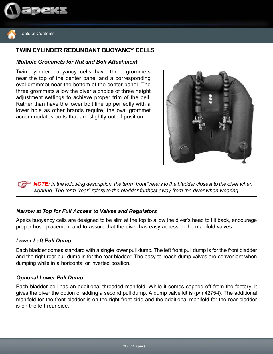 Twin cylinder redundant buoyancy cells | Aqua Lung WTX Buoyancy System User Manual | Page 17 / 42