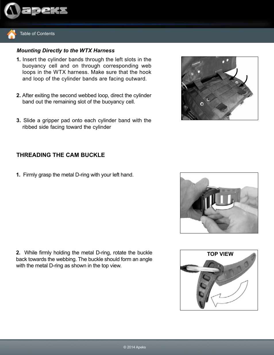 Threading the cam buckle | Aqua Lung WTX Buoyancy System User Manual | Page 21 / 42