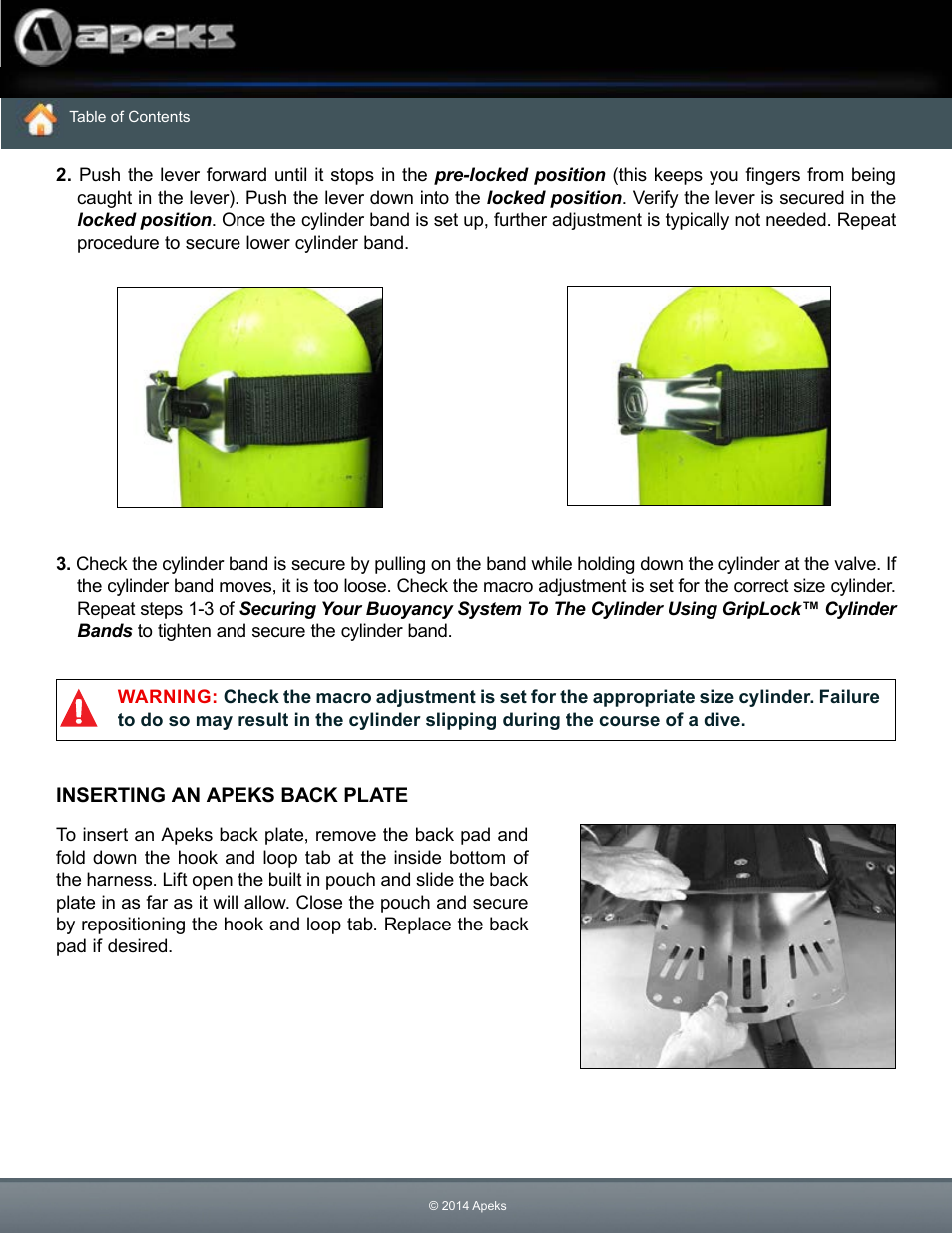 Inserting an apeks back plate | Aqua Lung WTX Buoyancy System User Manual | Page 30 / 42