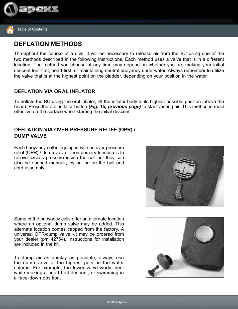 Deflation methods | Aqua Lung WTX Buoyancy System User Manual | Page 38 / 42