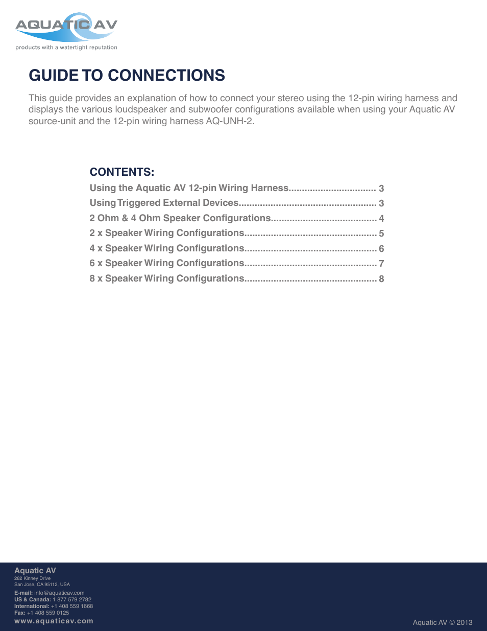 Aquatic AV Harness Speaker User Manual | Page 2 / 8