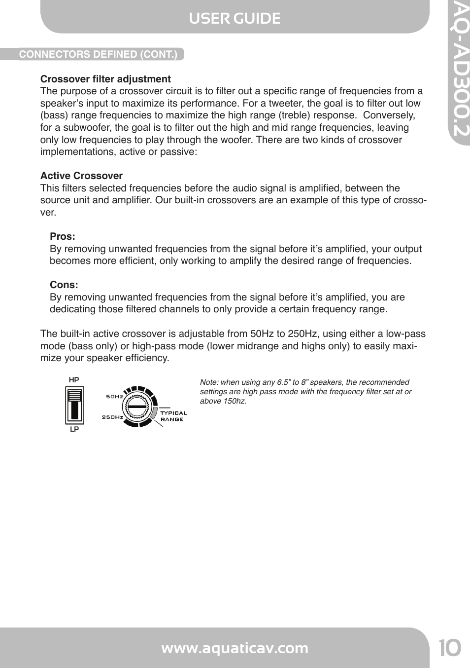 Aq-ad300.2, User guide | Aquatic AV AQ-AD300.2 User Manual | Page 10 / 18