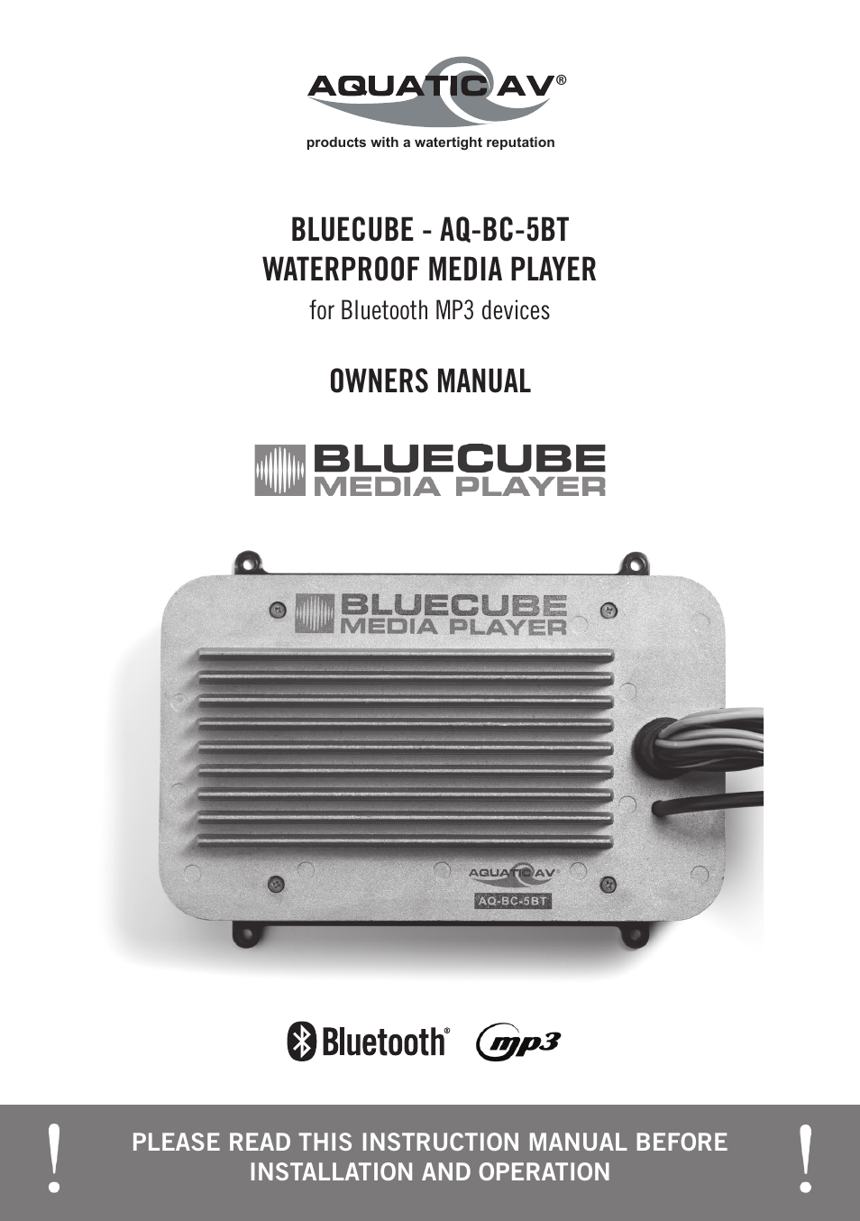 Aquatic AV AQ-BC-5BT User Manual | 11 pages