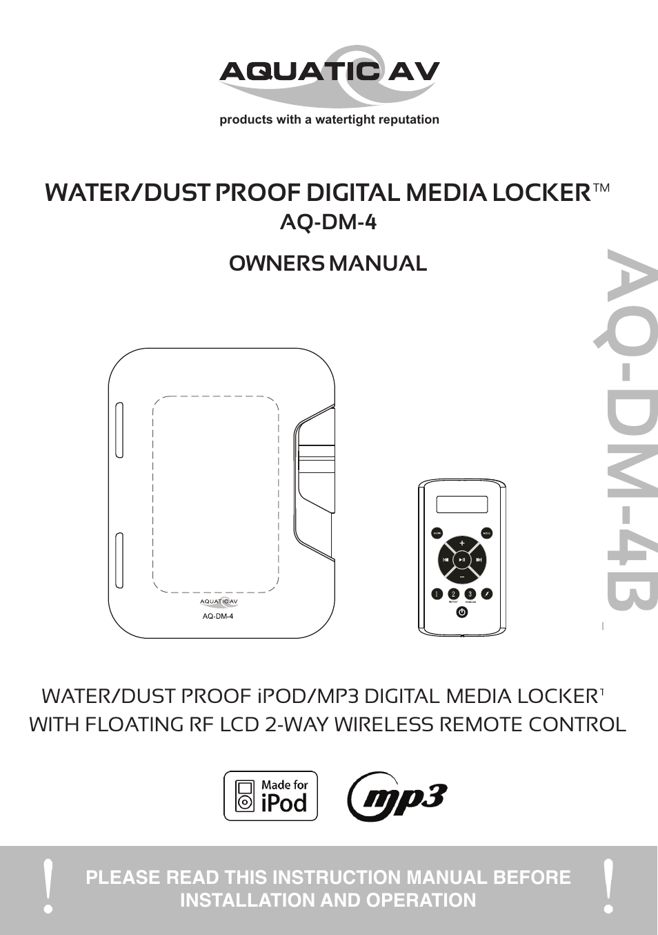 Aquatic AV AQ-DM-4B User Manual | 12 pages
