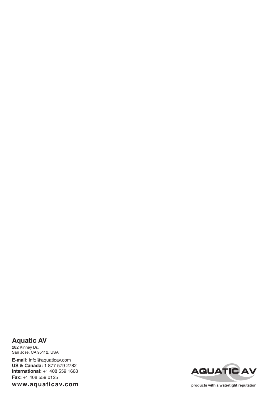 Aq -d m -4 | Aquatic AV AQ-DM-4B User Manual | Page 12 / 12