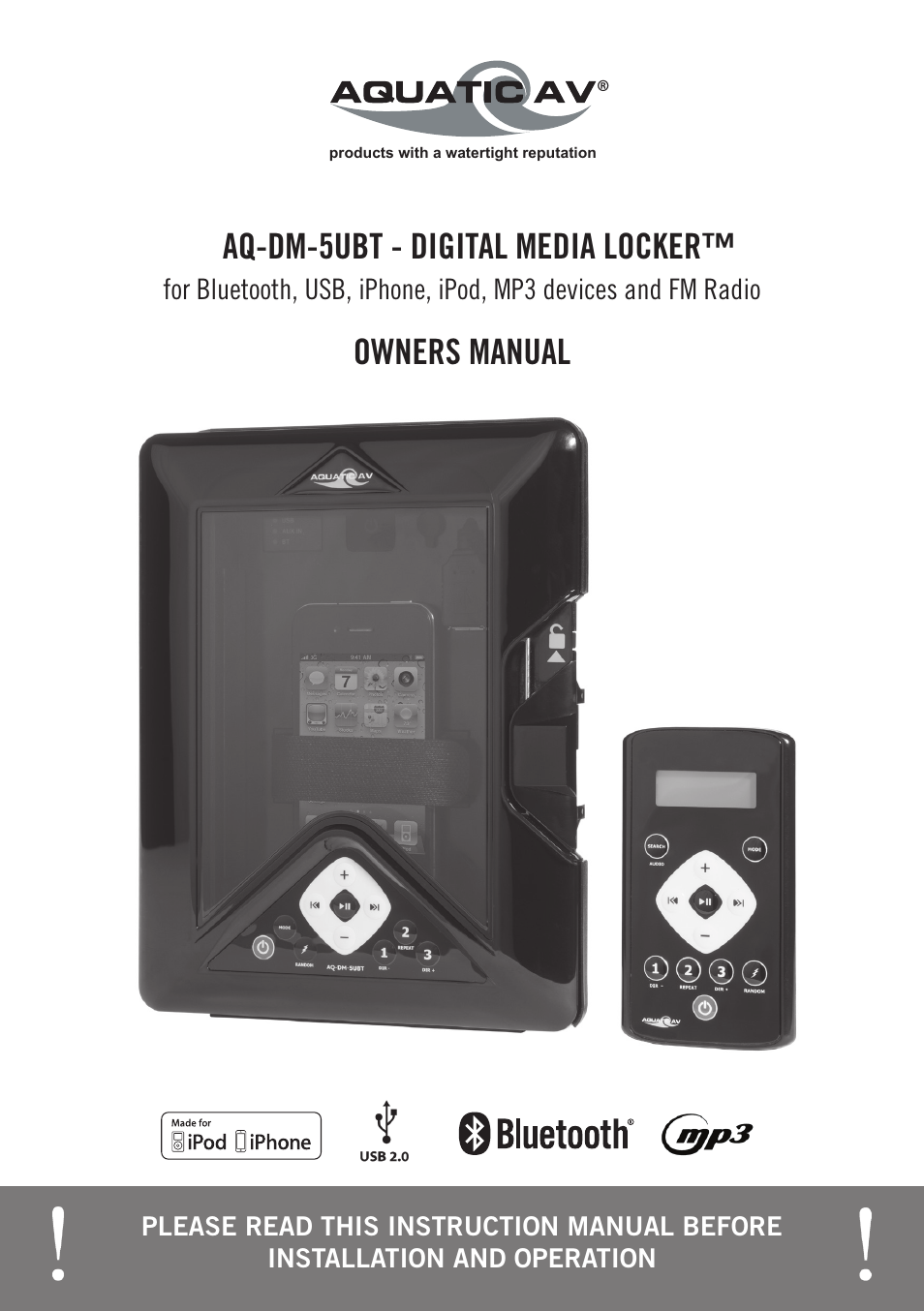 Aquatic AV AQ-DM-5UBT User Manual | 16 pages