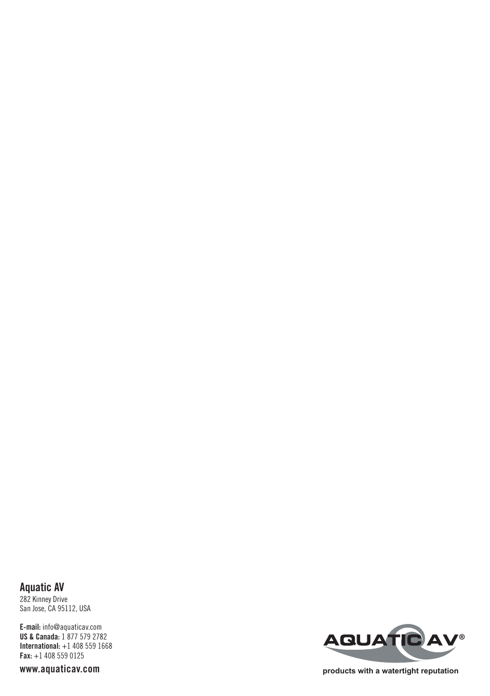 Aquatic av | Aquatic AV AQ-DM-5 User Manual | Page 10 / 10