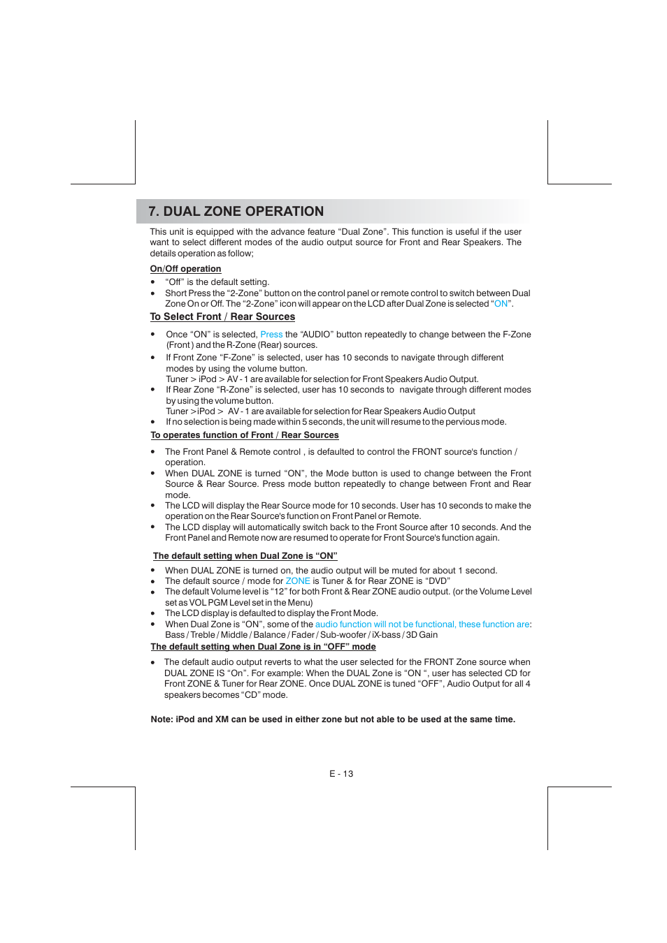 Dual zone operation | Aquatic AV AQ-IP-3B User Manual | Page 14 / 22