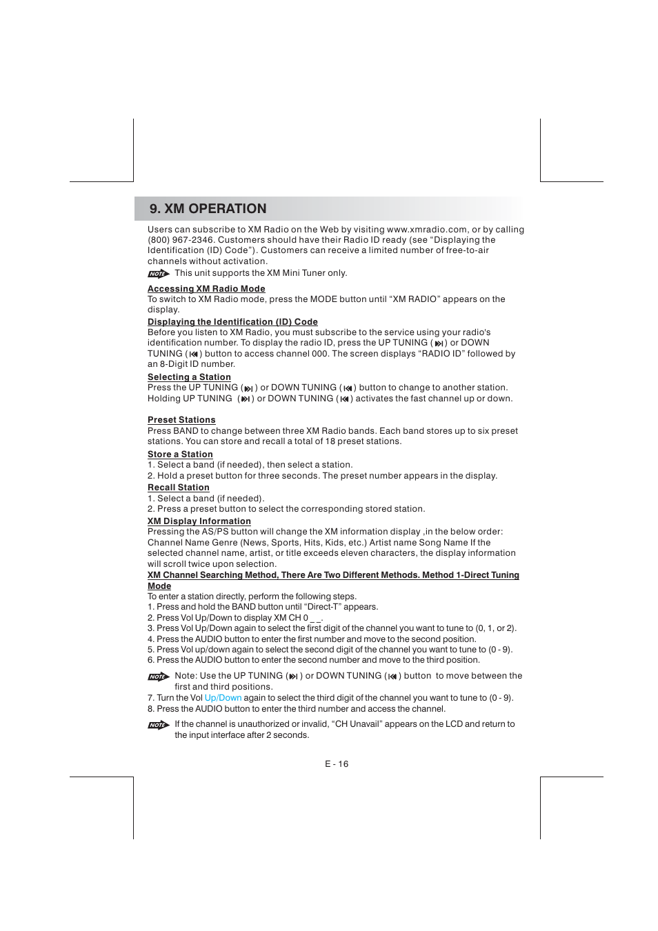 Xm operation | Aquatic AV AQ-IP-3B User Manual | Page 17 / 22
