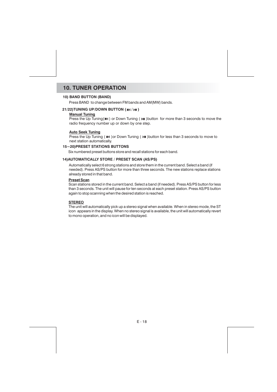 Tuner operation | Aquatic AV AQ-IP-3B User Manual | Page 19 / 22