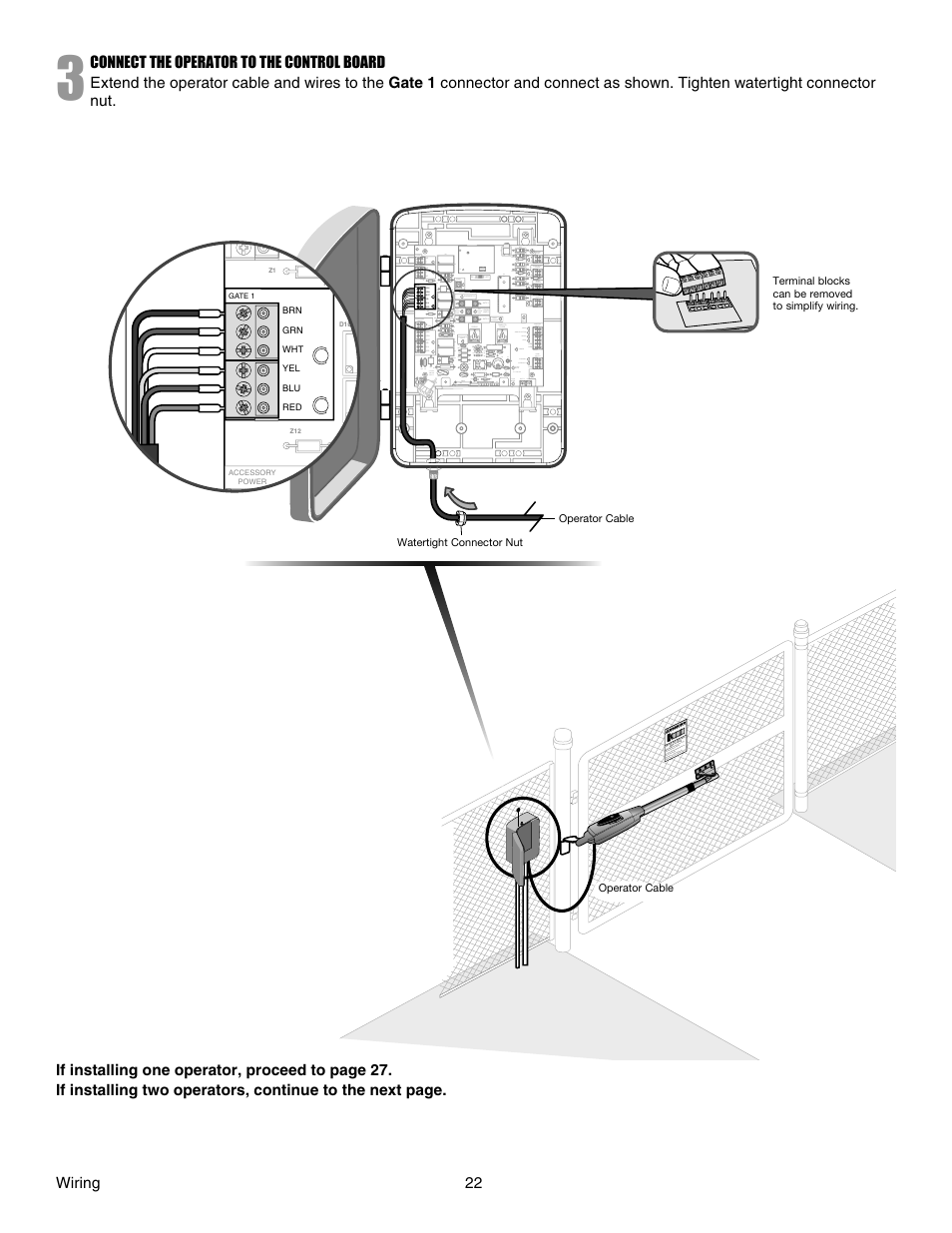 Connect the operator to the control board | Chamberlain LA412 User Manual | Page 22 / 48