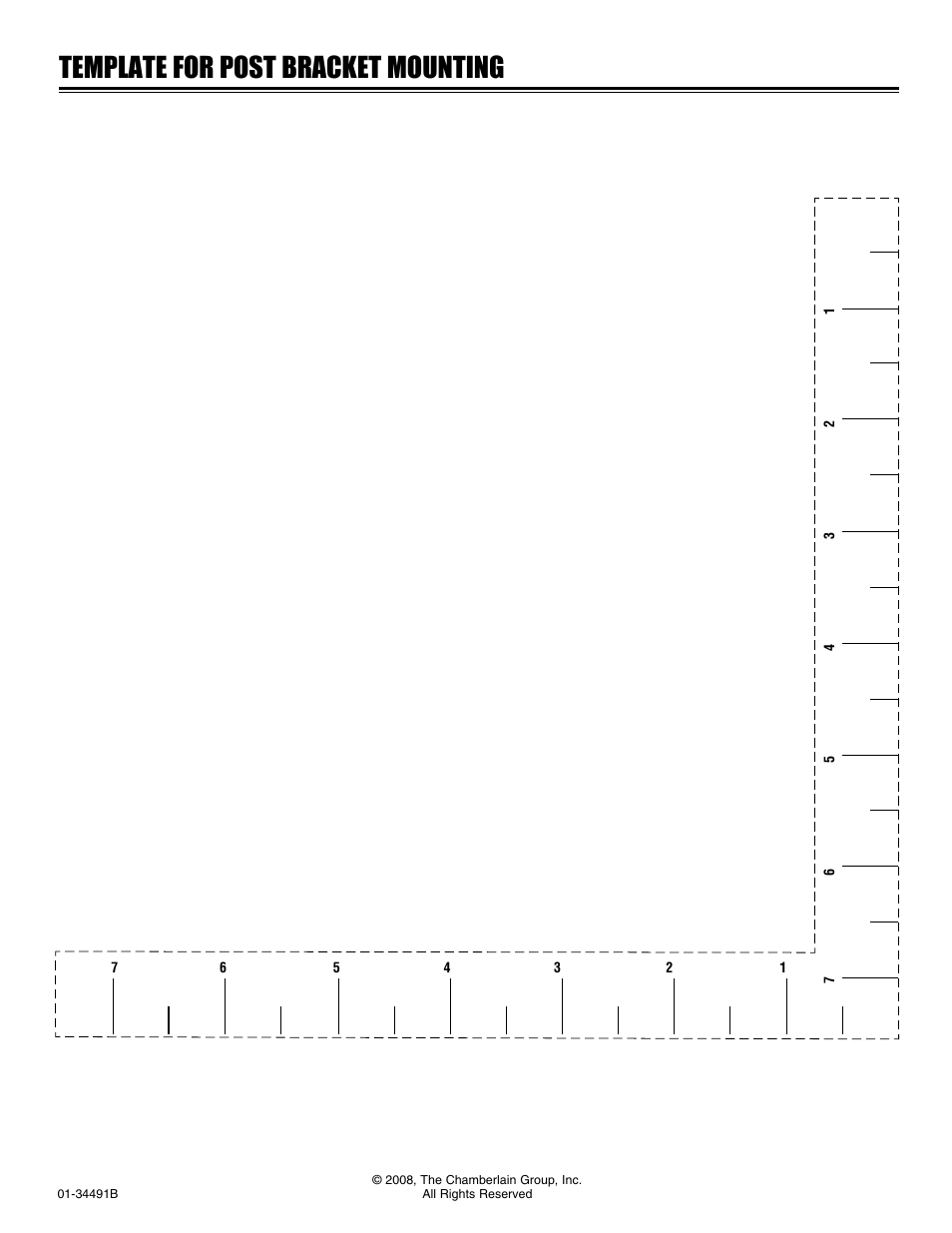 Template for post bracket mounting | Chamberlain LA412 User Manual | Page 48 / 48