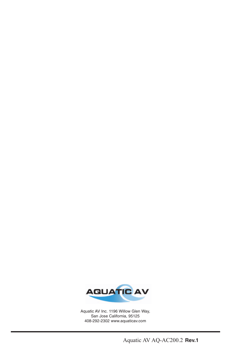Aquatic av aq-ac200.2 | Aquatic AV AQ-AC200-2 User Manual | Page 16 / 16
