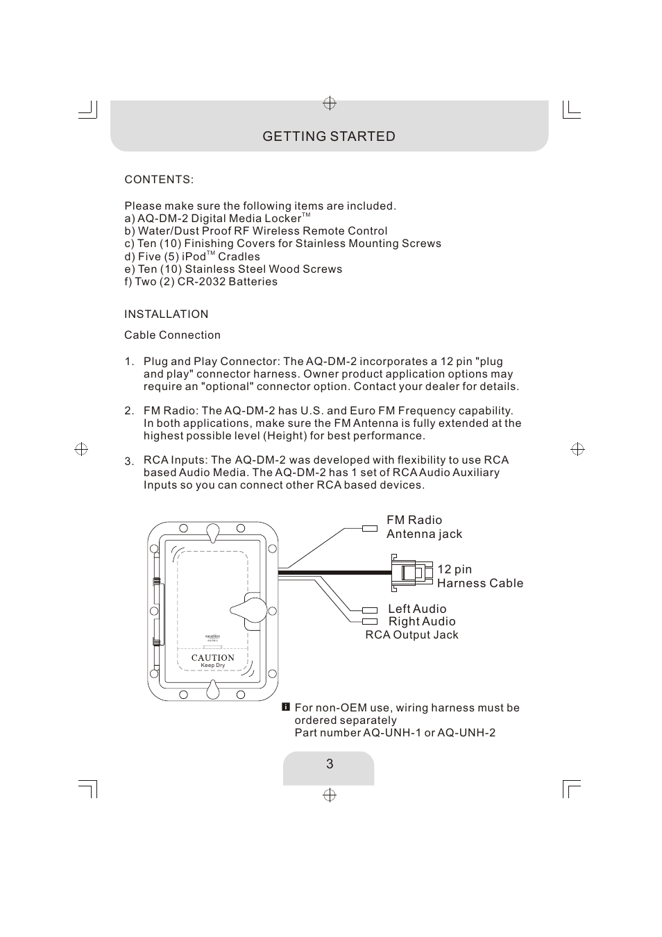 頁面 3, 3getting started | Aquatic AV AQ-DM-2BX User Manual | Page 3 / 12