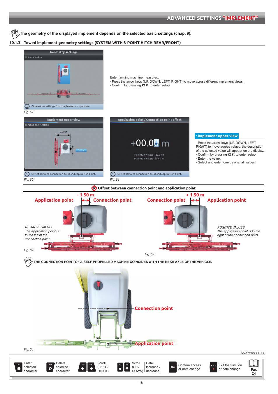 Implement upper view, Hitch rear/front), Advanced settings "implement | ARAG Navigator LT User Manual | Page 18 / 68