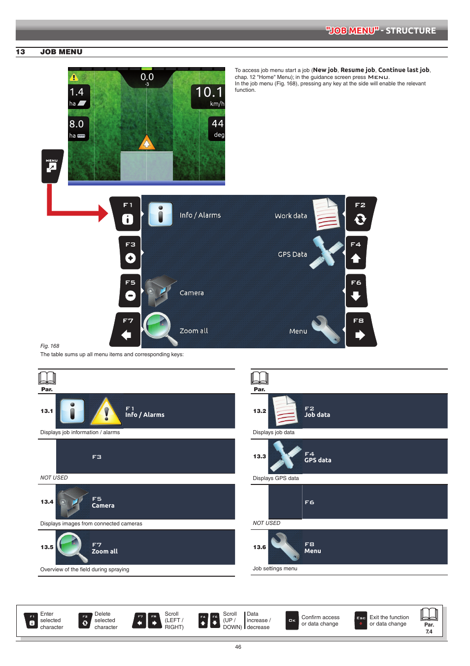 13 job menu, Chap. 13, Job menu | Job menu" - structure | ARAG Navigator LT User Manual | Page 46 / 68