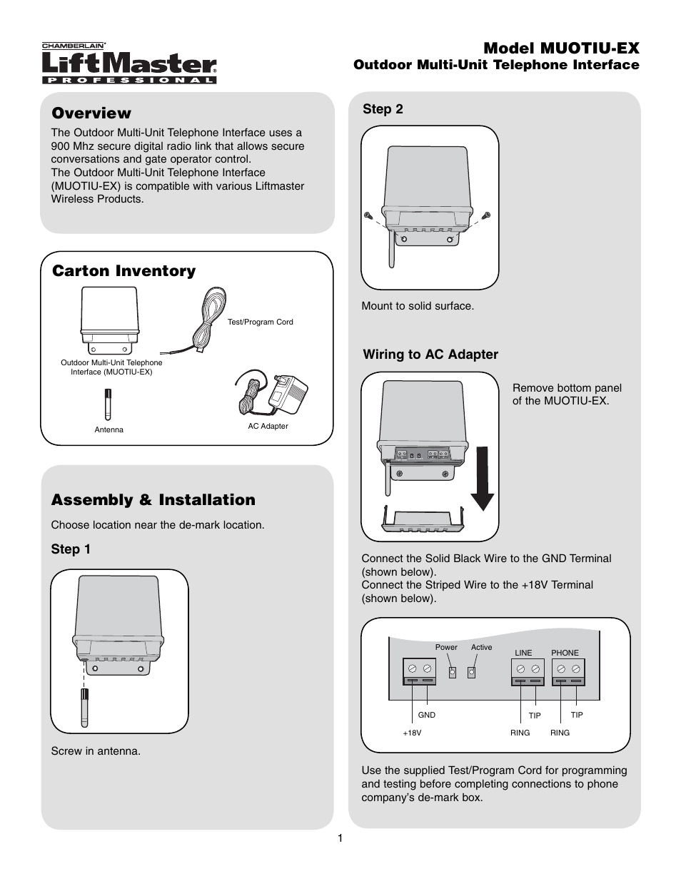 Chamberlain MUOTIU-EX User Manual | 4 pages