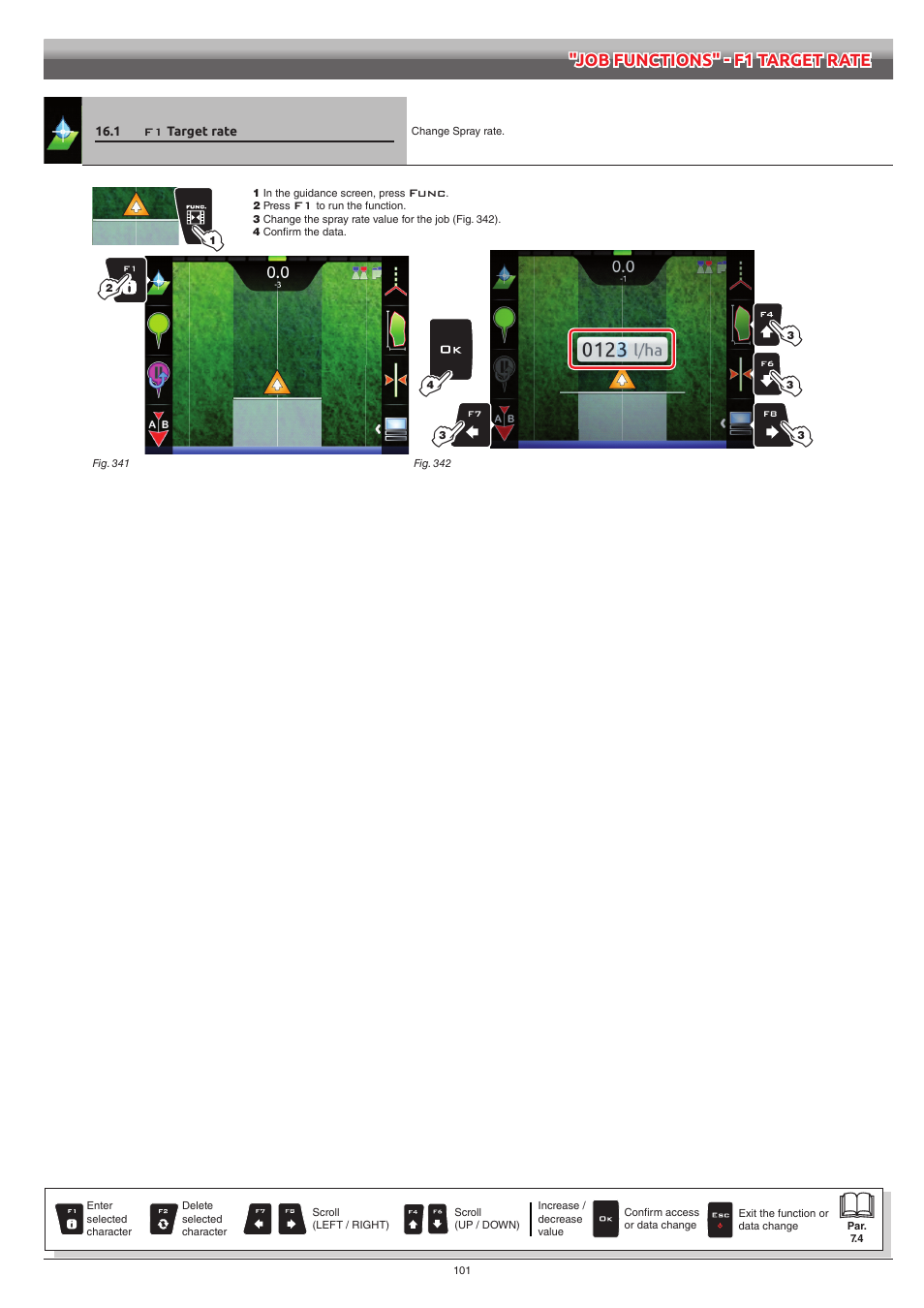 1 f1 target rate, Target rate | ARAG Bravo 400S Seletron User Manual | Page 101 / 120