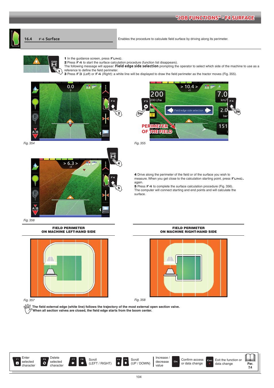 4 f4 surface, Surface | ARAG Bravo 400S Seletron User Manual | Page 104 / 120