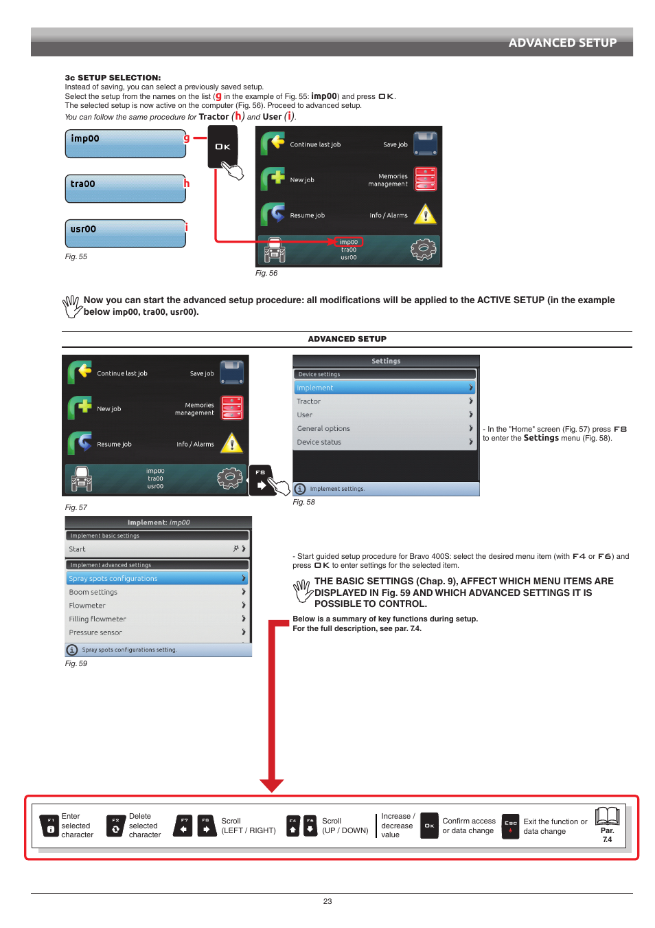 Advanced setup | ARAG Bravo 400S Seletron User Manual | Page 23 / 120