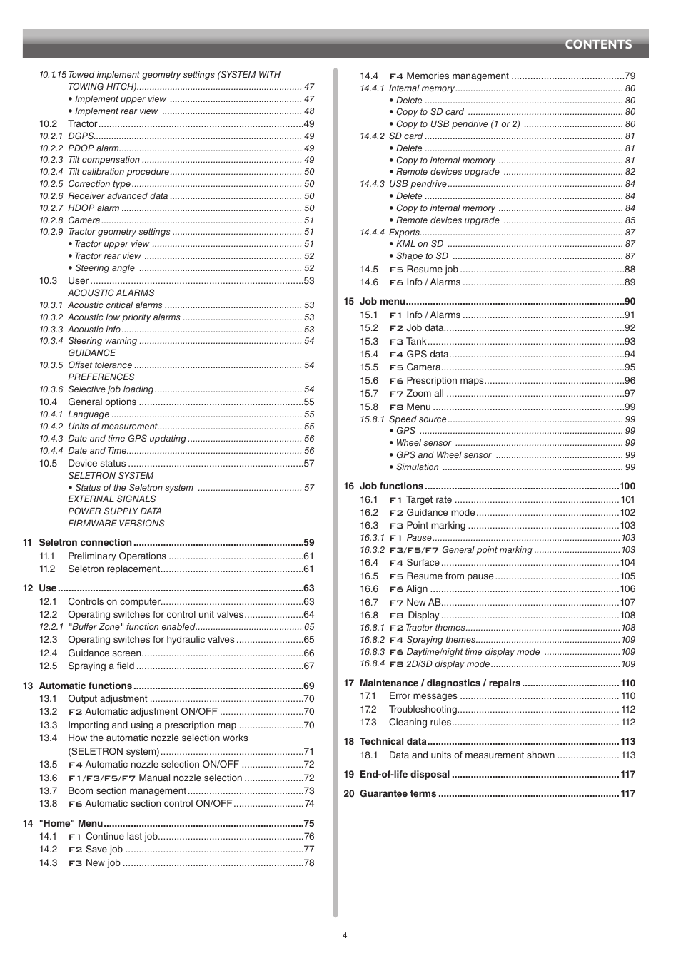 ARAG Bravo 400S Seletron User Manual | Page 4 / 120