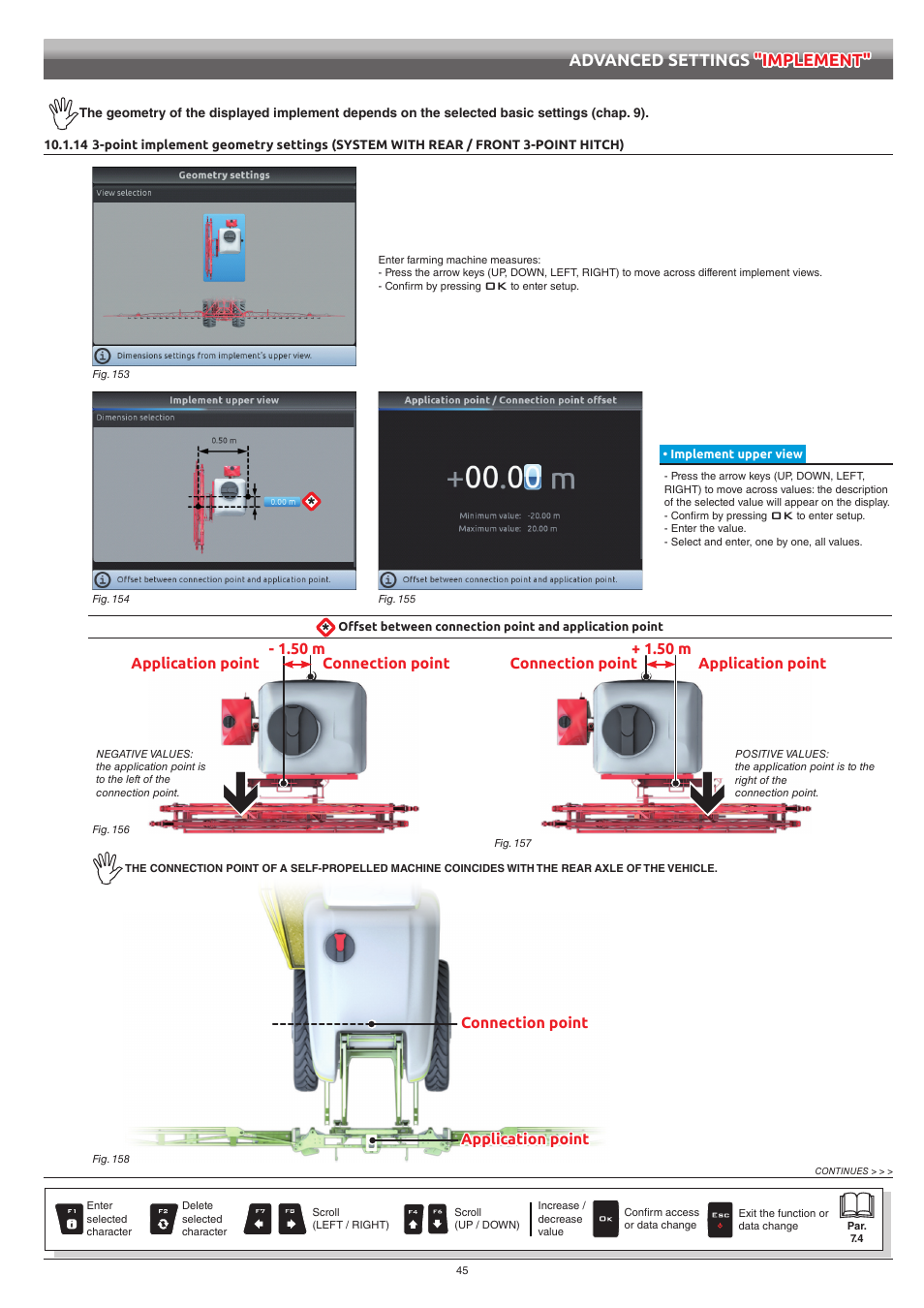 Implement upper view, Rear / front 3-point hitch) | ARAG Bravo 400S Seletron User Manual | Page 45 / 120