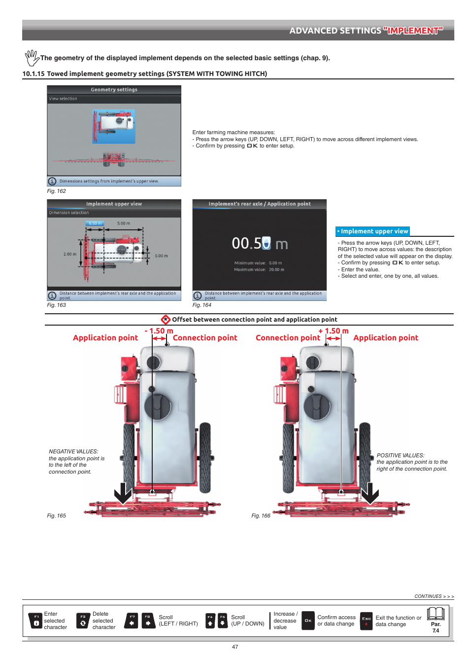 Implement upper view, 15 towed implement geometry settings (system with, Towing hitch) | ARAG Bravo 400S Seletron User Manual | Page 47 / 120