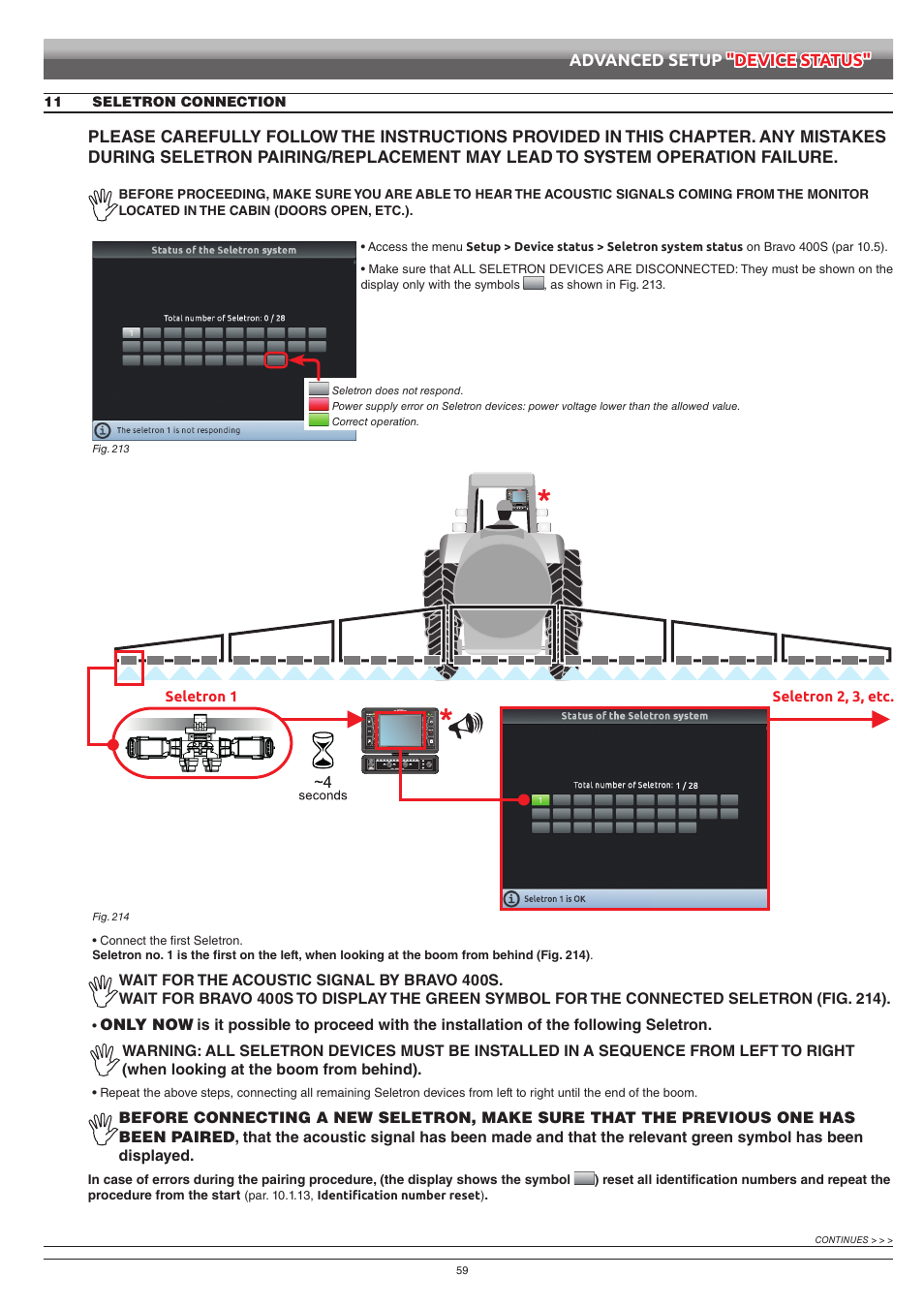 11 seletron connection, 11 seletron connection) | ARAG Bravo 400S Seletron User Manual | Page 59 / 120